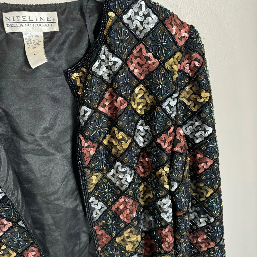 Niteline Black and Gold Embellished Blazer - Picture 2 of 15
